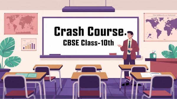 Crash Course Plan: CBSE Class-10th 1. Mathematics Key Chapters to Focus On: Algebra Quadratic Equations Arithmetic Progressions Geometry Circles Triangles Trigonometry Heights and Distances Mensuration Surface Areas and Volumes Statistics and Probability Mean, Median, and Mode Basic Probability Tips: Practice NCERT textbook exercises and examples. Memorize formulas using flashcards. Solve CBSE sample papers for speed and accuracy. 2. Science Key Chapters to Focus On: Physics Light: Reflection and Refraction Electricity: Ohm’s Law, Circuit Diagrams Magnetic Effects of Current Chemistry Chemical Reactions and Equations Acids, Bases, and Salts Metals and Non-Metals Carbon and Its Compounds Biology Life Processes Control and Coordination Reproduction Heredity and Evolution Tips: Focus on diagrams and their labeling (especially for Biology). Make a summary of important chemical equations. Solve numericals from Physics for practice. 3. Social Science Key Sections to Focus On: History The Rise of Nationalism in Europe Nationalism in India Geography Resources and Development Agriculture Minerals and Energy Resources Civics Power Sharing Outcomes of Democracy Economics Sectors of the Indian Economy Globalization and the Indian Economy Tips: Prepare short notes for important events and dates (History). Practice map marking (Geography). Revise NCERT points for Civics and Economics. 4. English Key Sections to Focus On: Reading Comprehension Practice unseen passages (focus on summarization and vocabulary). Writing Skills Letter Writing Analytical Paragraph Writing Grammar Tenses Subject-Verb Agreement Literature First Flight: Important chapters like "A Letter to God," "Nelson Mandela," "The Ball Poem." Footprints Without Feet: Key stories like "The Hack Driver," "The Necklace." Tips: Practice sample papers for writing and grammar. Learn character sketches and summaries of stories. 5. Hindi (if applicable) Key Areas to Focus On: Grammar: Sandhi, Samas, Alankar Muhavare and Paryayvachi Writing: Letter Writing (Official and Informal) Essays and Reports Literature: Kritika and Kshitij: Focus on major poems and prose. Tips: Practice writing answers in a structured format. Revise poems thoroughly for word meanings and themes. 6. Foundation Tips Create a Timetable: Divide subjects into daily slots with a mix of theory and practice. Allocate extra time to subjects or chapters you find difficult. Solve CBSE Sample Papers: Focus on time management. Attempt previous year questions to understand patterns. Revise Daily: Spend at least an hour revising the day’s topics. Dedicate weekends to mock tests. Use Resources: NCERT books are your best bet. Watch videos or tutorials for clarity on complex concepts. Stay Positive and Focused: Avoid last-minute cramming. Take short breaks between study sessions.